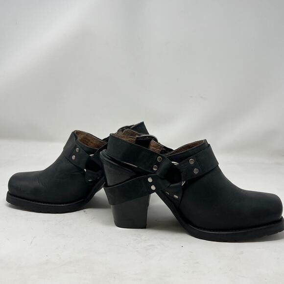 Sixtyseven Double Strap Clog Heels Black Leather Platform Women's 38 US 7.5 - Picture 11 of 12